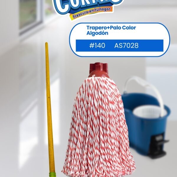 TRAPERO + PALO COLOR ALGODON #140